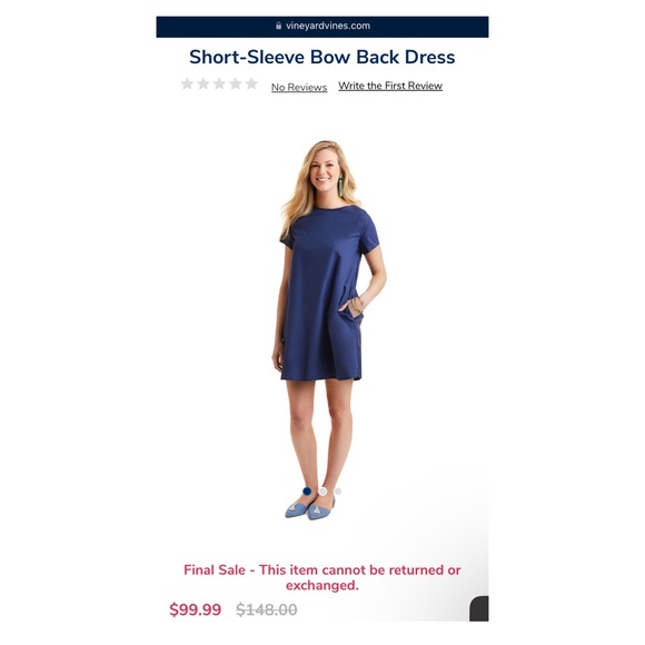 SET OF 2 VINEYARD VINES SHORT SLEEVE BOW BACK DRESS SIZE S and TSHIRT IN SIZE XS - Picture 2 of 8